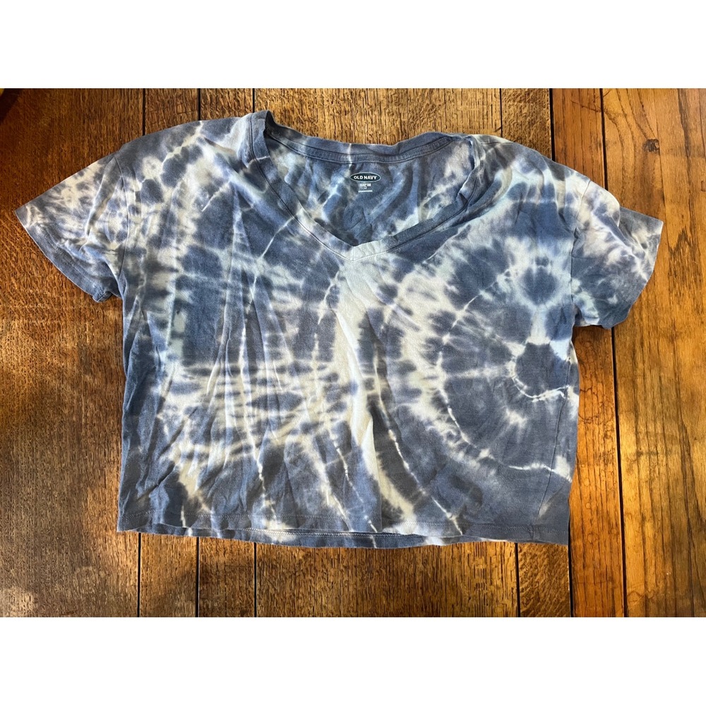 Tie-Dye Cotton Crop Tee M Old Navy